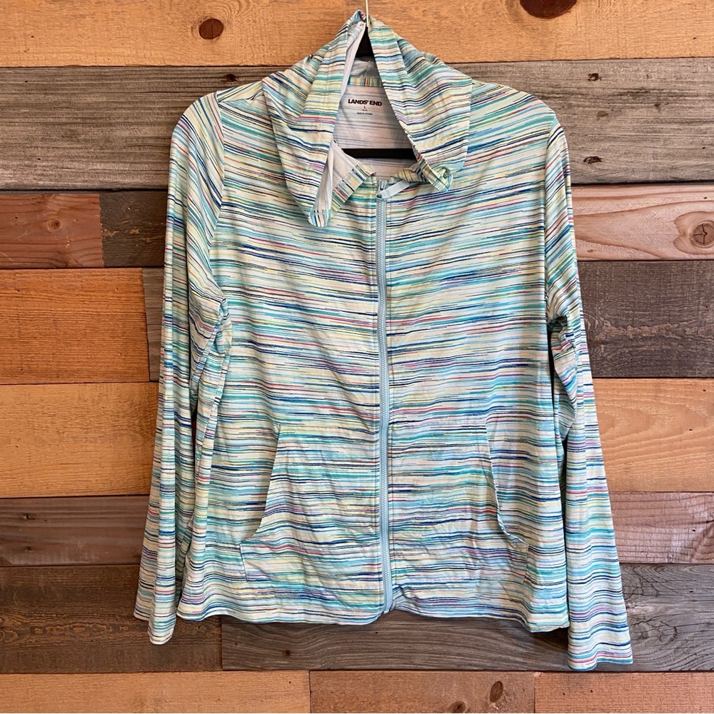 💝3/$20 Lands' End Multicolor Striped Hoodie
